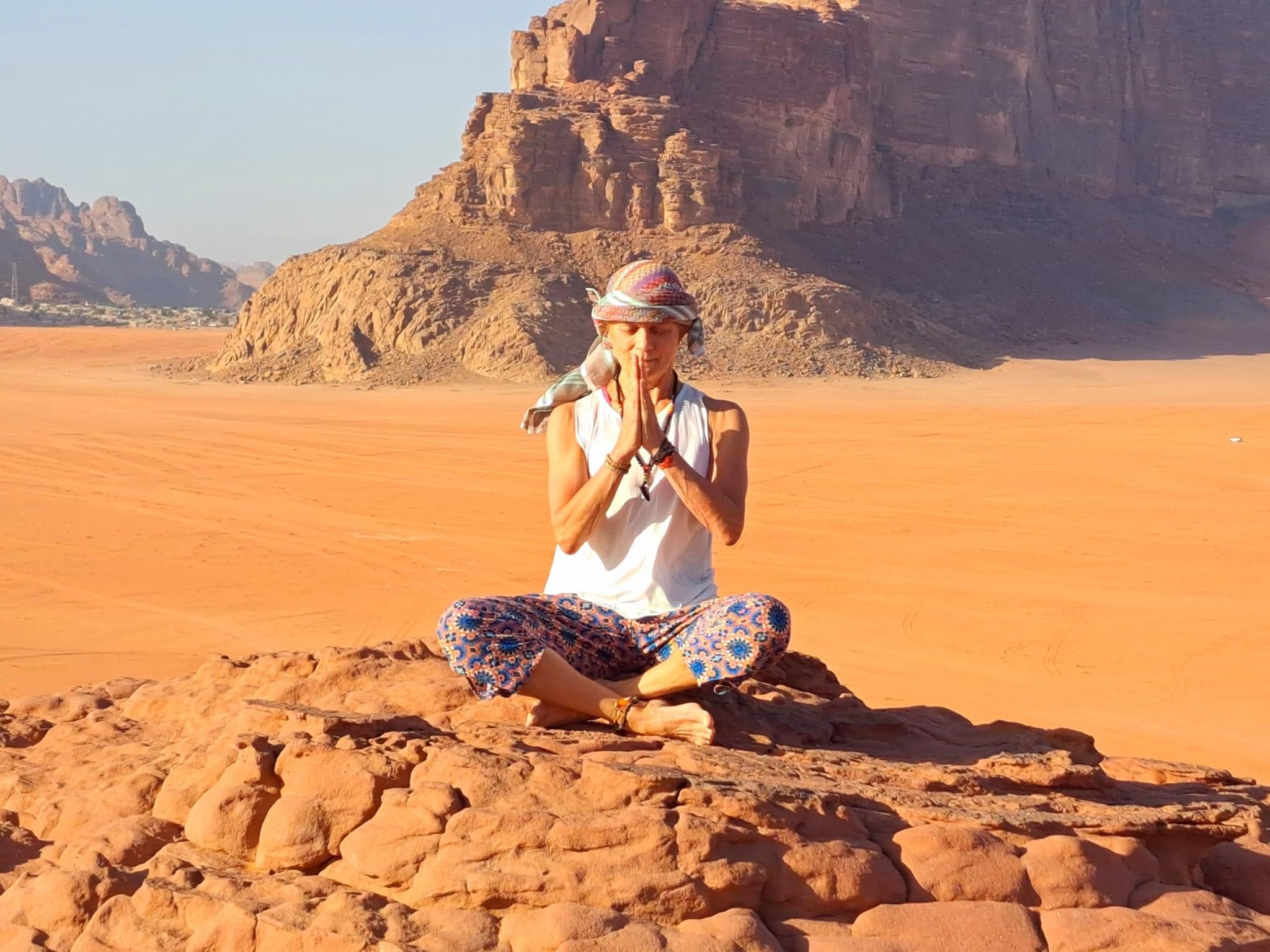 Yoga retreat in desert